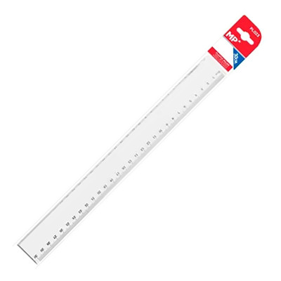 Linijka plastikowa transparentna 30 cm, MP