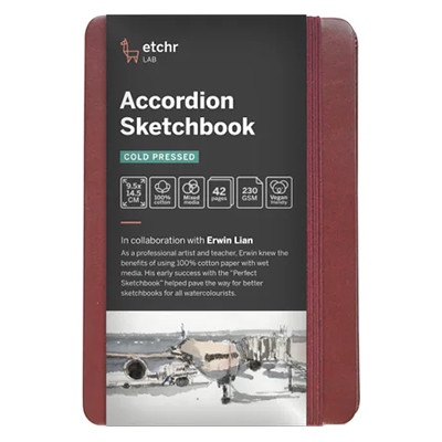 Szkicownik Accordion Sketchbook Etchr CP, 230 g/m, 9.5 x 14.5 cm