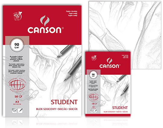 Blok szkicowy Canson Student, 50ark. A3, 90g
