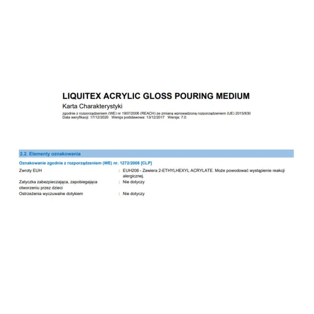 Pouring medium gloss, Liquitex 946 ml