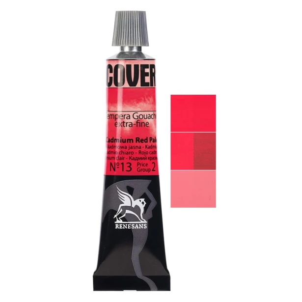 13 Cadmium Red Pale, tempera Cover Renesans 20 ml
