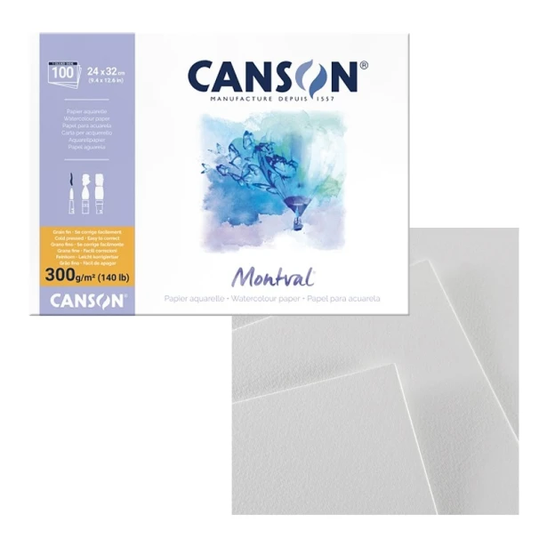 Montval, blok akwarelowy Canson, 24 x 32cm, 100 ark. 300g