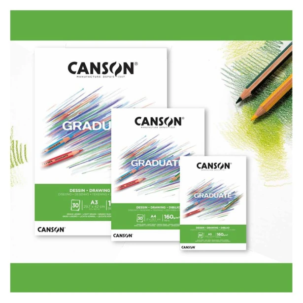 Blok Canson Graduate Drawing A3, 160 g, 30 ark.