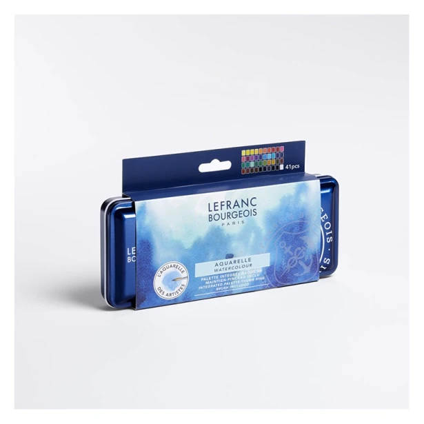 Farby akwarelowe w kostkach L&amp;B, 40 kol. metalowe etui