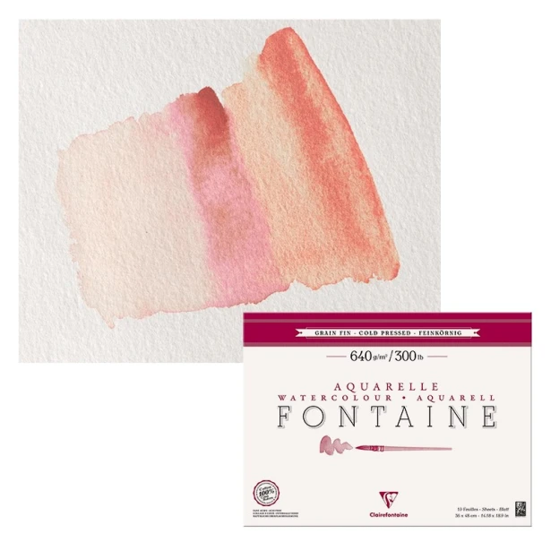 Blok akwarelowy Fontaine Grain Fin 18 x 24 cm, 300 g