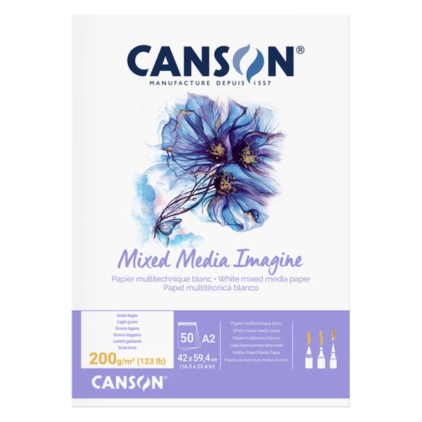Blok Mixed Media Imagine Canson, 50 ark, 200 g/m² A2