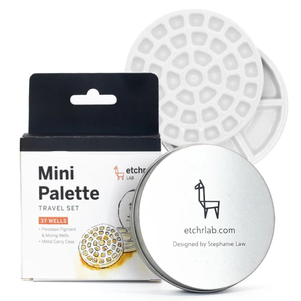 Porcelanowa paleta Mini Travel Set Etchr Lab, 37 komór