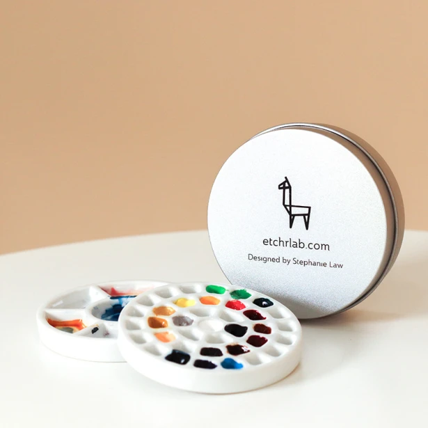 Porcelanowa paleta Mini Travel Set Etchr Lab, 37 komór