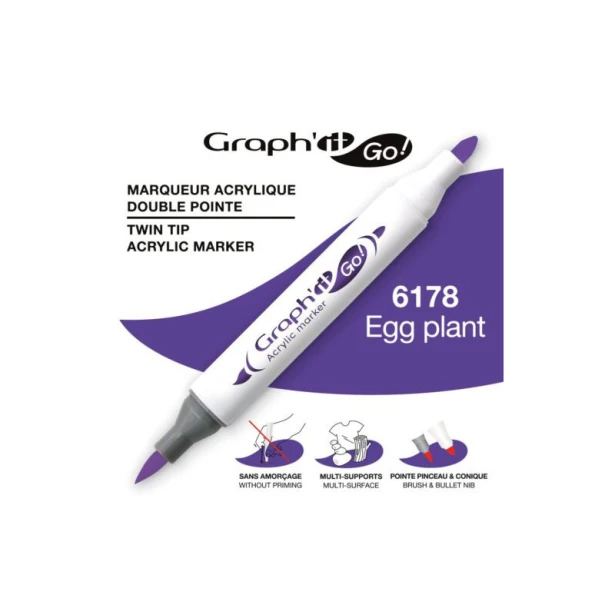 6178 Eggplant, dwustronny pisak akrylowy Graph'it Go!
