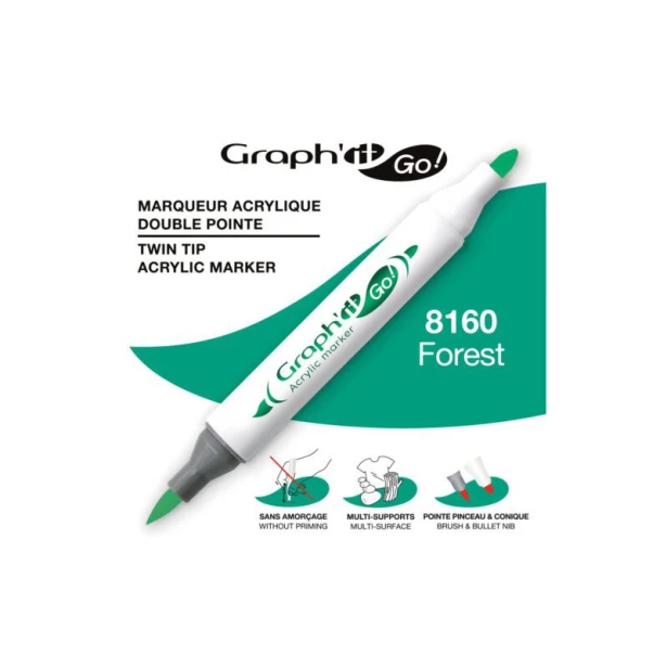 8160 Forest, dwustronny pisak akrylowy Graph'it Go!