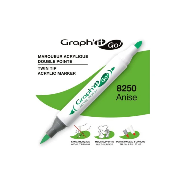 8250 Anise, dwustronny pisak akrylowy Graph'it Go!
