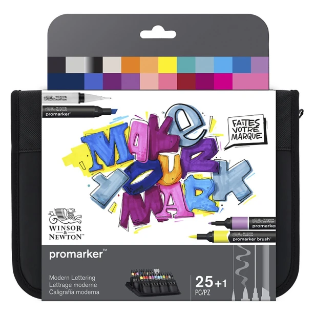 Modern Lettering, pisaki Winsor &amp; Newton 25+1 szt.