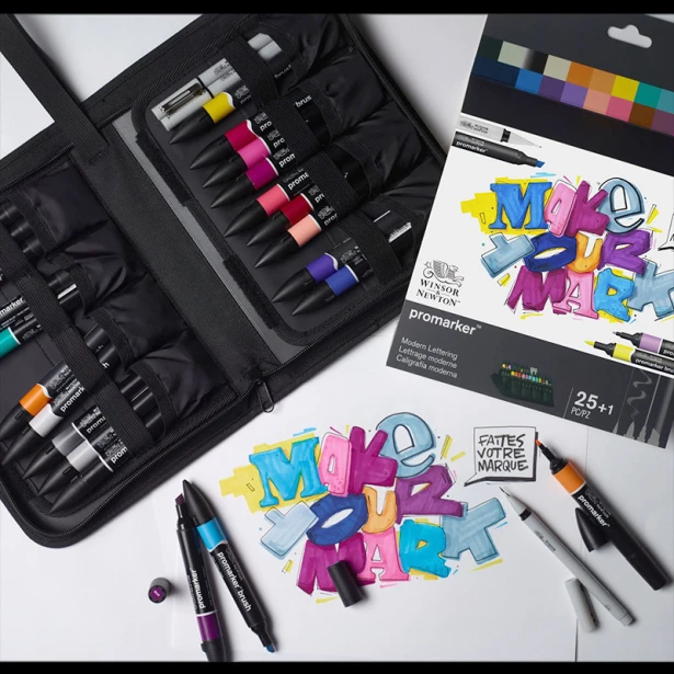 Modern Lettering, pisaki Winsor &amp; Newton 25+1 szt.
