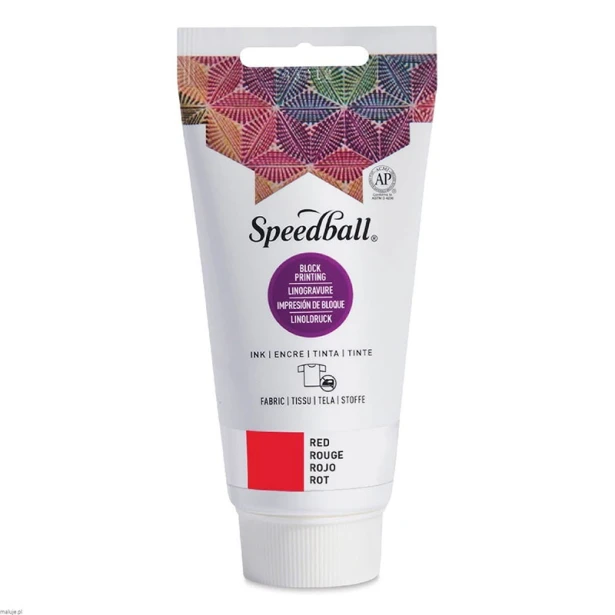3571 Red, farba do tkanin Block Printing, Speedball, 75 ml