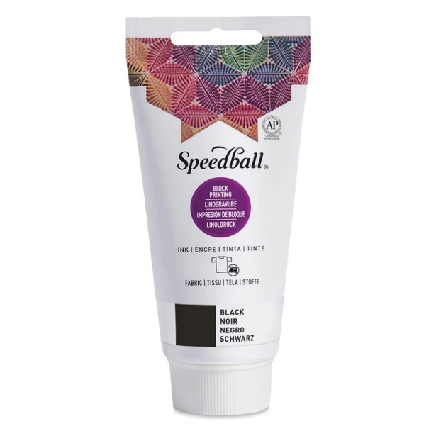 3570 Black, farba do tkanin Block Printing, Speedball, 75 ml