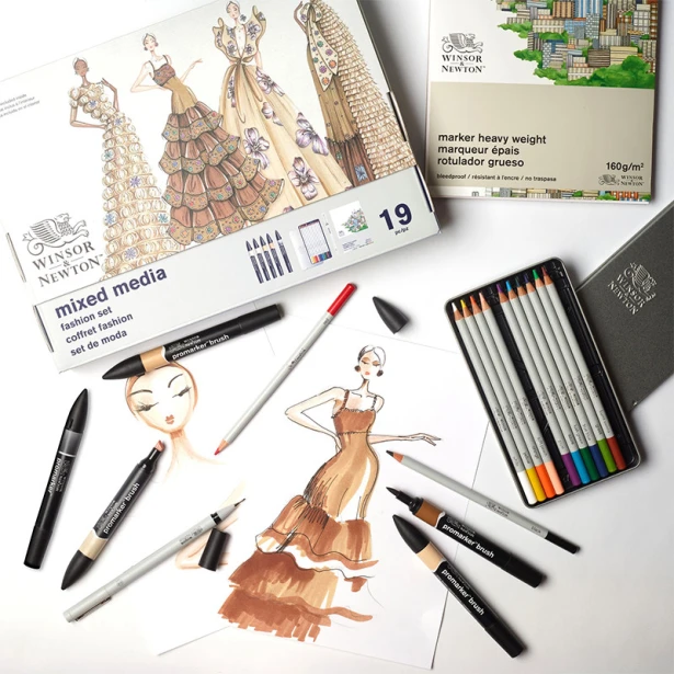 Zestaw artystyczny Fashion Set Mixed Media W&amp;N, 19 elem.