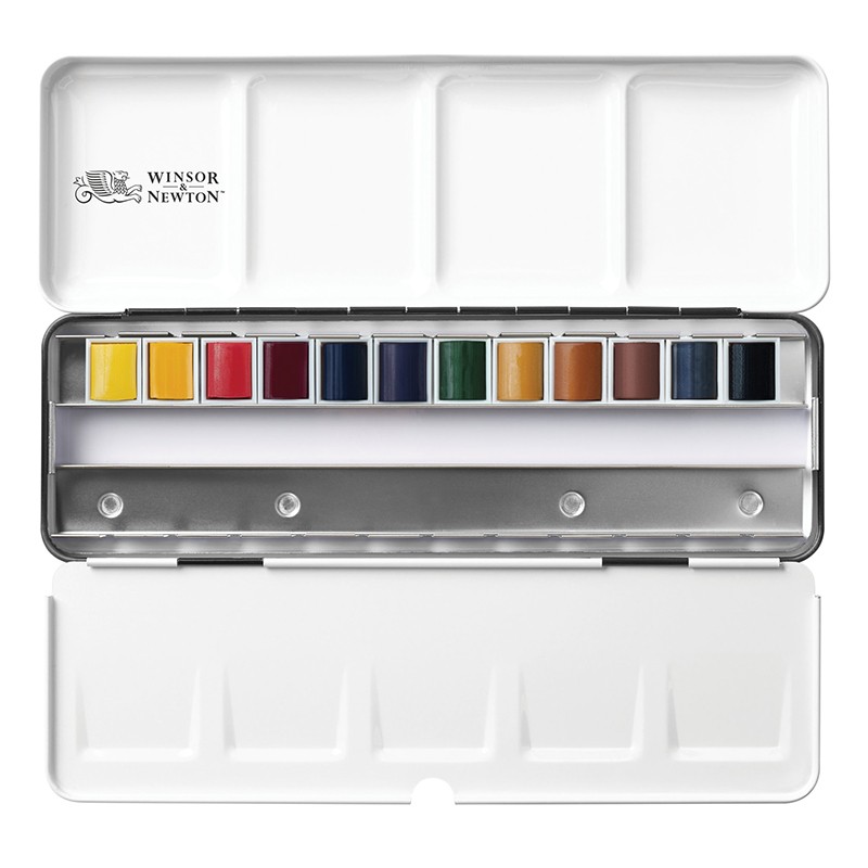 Akwarele Professional Black Box - półkostki, Winsor&Newton 12kol