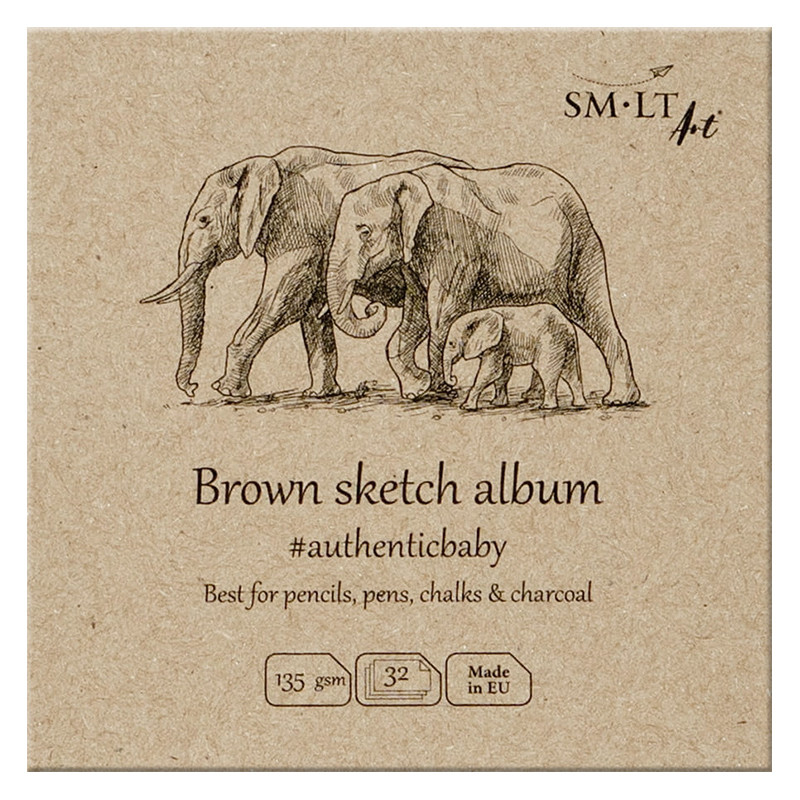 Blok rysunkowy Brown Sketch Album SMLT, 9 x 9 cm